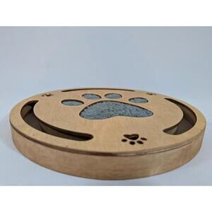 Wooden Cat Track Toy Marbles Scratching Pad Puzzle Pet Tier Table Interactive